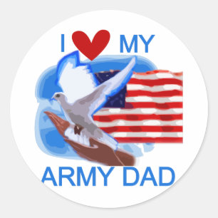 I Love My Army Dad Tshirts and Gifts Classic Round Sticker