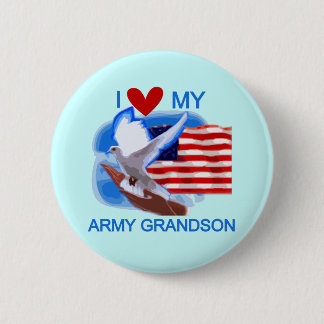 I Love My Army Grandson Tshirts and Gifts 6 Cm Round Badge