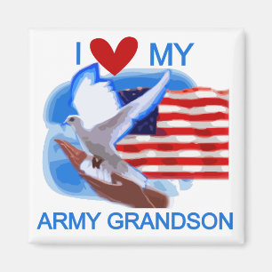 I Love My Army Grandson Tshirts and Gifts Magnet