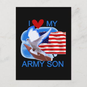 I Love My Army Son Tshirts and Gifts Postcard