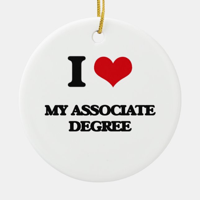 I Love My Associate Degree Ceramic Tree Decoration (Front)