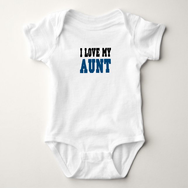 I Love My Aunt  (blue) Baby Bodysuit (Front)