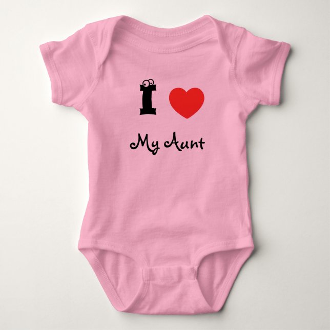 I Love My Aunt  Cute Baby Bodysuit (Front)