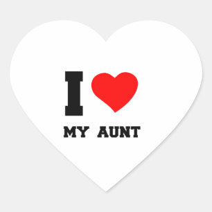 I LOVE MY AUNT HEART STICKER