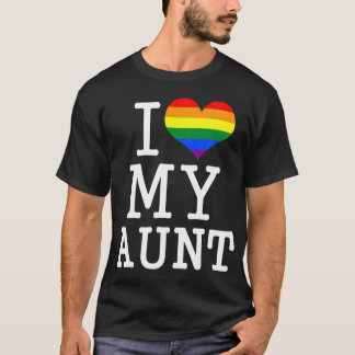 I Love My Aunt LGBT Flag Cute  Gay Auntie Baby T-Shirt