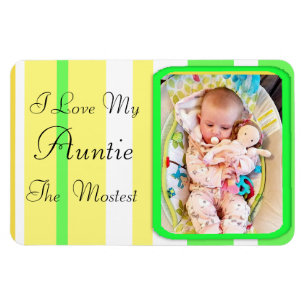 I Love my Aunt Lime Green Personalised Magnet