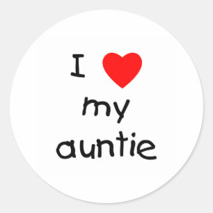 I Love My Auntie Classic Round Sticker