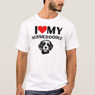 I Love My Aussiedoodle Mum Dad Vintage Aussiedoodl T-Shirt