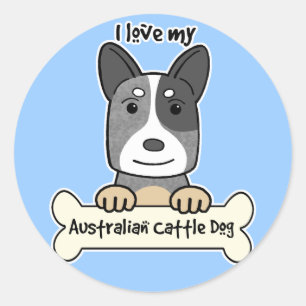 I Love My Australian Cattle Dog Classic Round Sticker