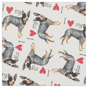 I Love my Australian Cattle Dog Fabric