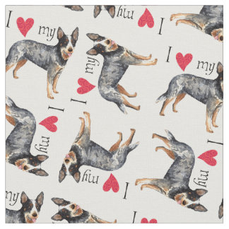 I Love my Australian Cattle Dog Fabric