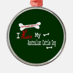 I Love My Australian Cattle Dog Metal Tree Decoration