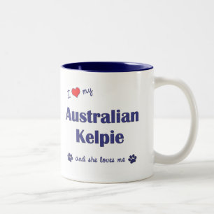 I Love My Australian Kelpie (Female Dog) Two-Tone Coffee Mug