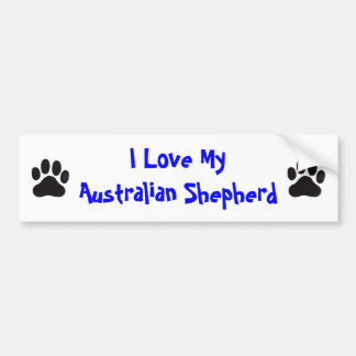I Love My Australian Shepherd Bumper Sticker
