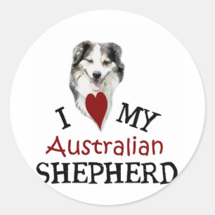I love my Australian Shepherd Classic Round Sticker