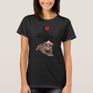 I Love My Autistic Agender Cat T-Shirt