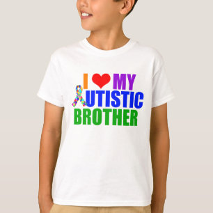 I Love My Autistic Brother Kids T-Shirt