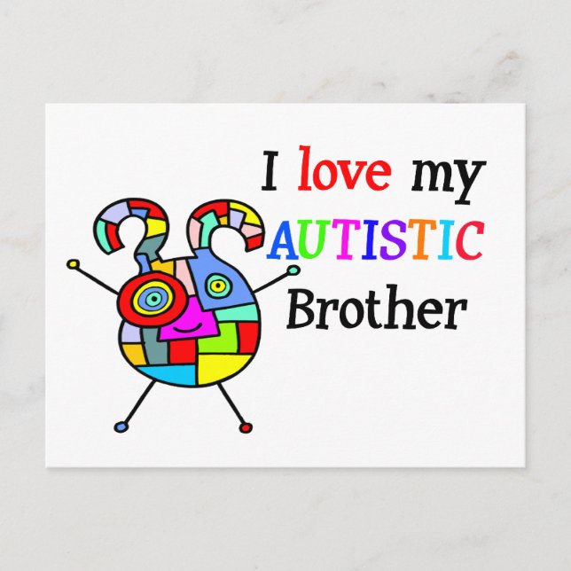 I Love My Autistic Brother Postcard (Front)