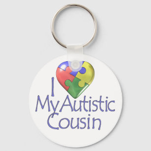 I Love My Autistic Cousin Key Ring