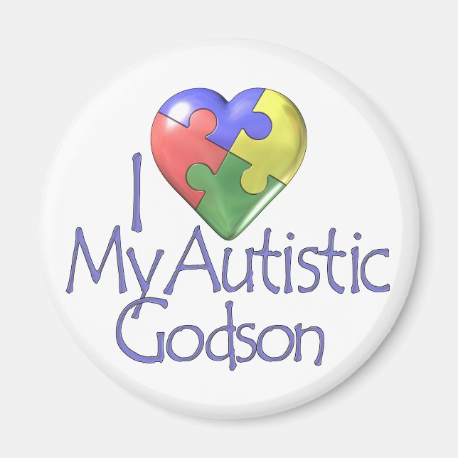 I Love My Autistic Godson Magnet (Front)