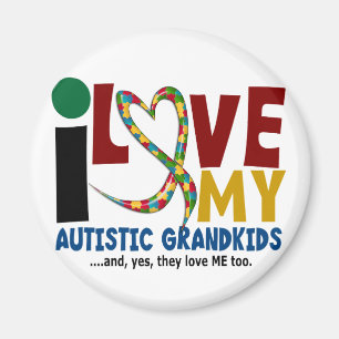 I Love My Autistic Grandkids 2 AUTISM AWARENESS Magnet