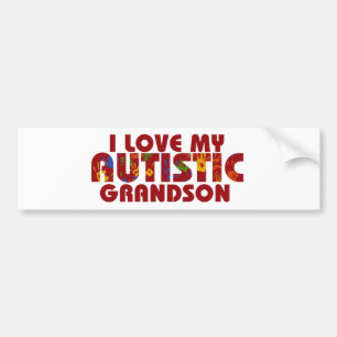 I Love my Autistic Grandson Bumper Sticker