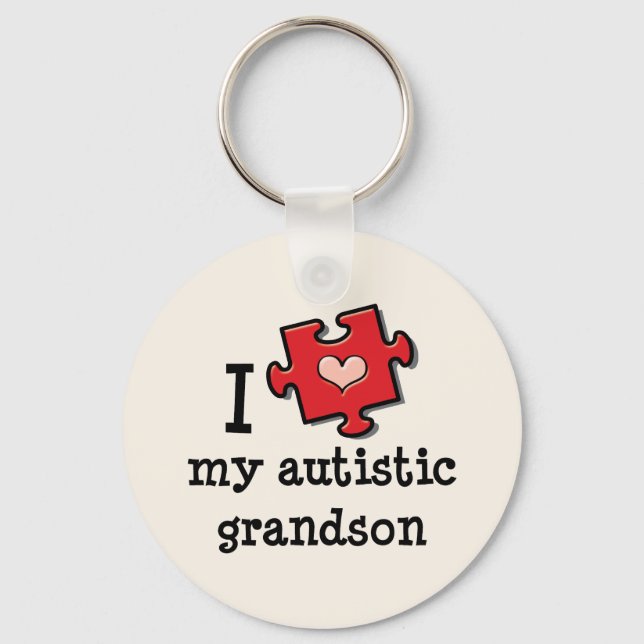 I Love My Autistic Grandson Key Chain (Front)