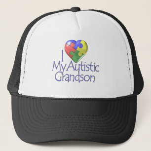 I Love My Autistic Grandson Trucker Hat