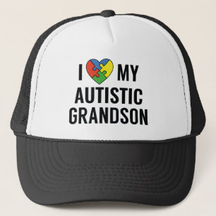 I Love My Autistic Grandson Trucker Hat