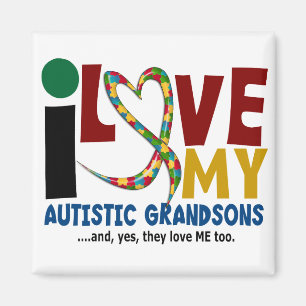 I Love My Autistic Grandsons 2 AUTISM AWARENESS Magnet
