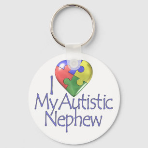 I Love My Autistic Nephew Key Ring