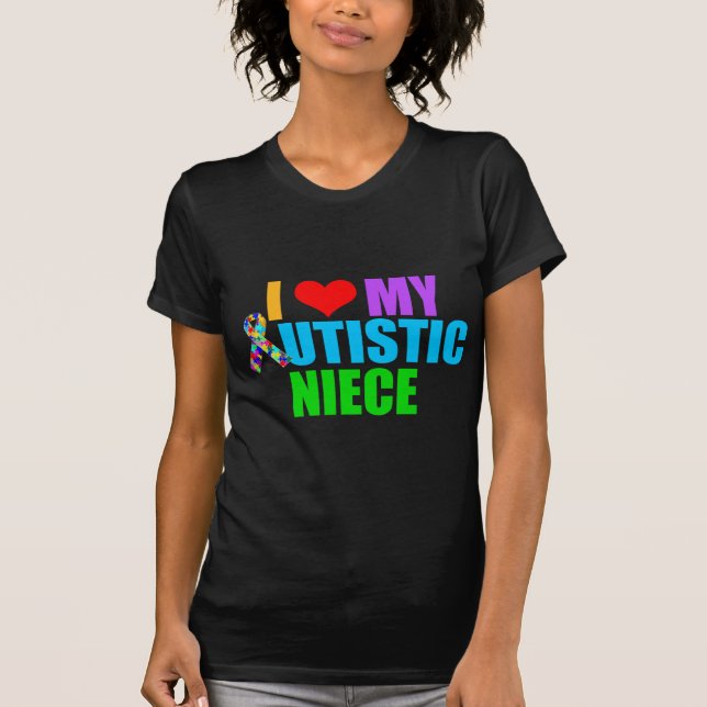 I Love My Autistic Niece Women's Dark T-Shirt (Front)