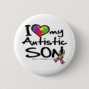 I Love My Autistic Son 6 Cm Round Badge