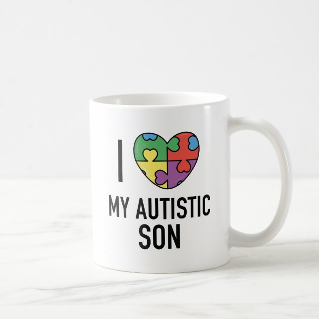 I Love My Autistic Son Coffee Mug (Right)