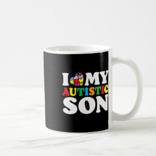 I Love My Autistic Son Puzzle Piece Autism Men Wom Coffee Mug