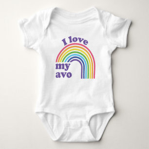 I Love My Avo - Cute Rainbow Baby Bodysuit