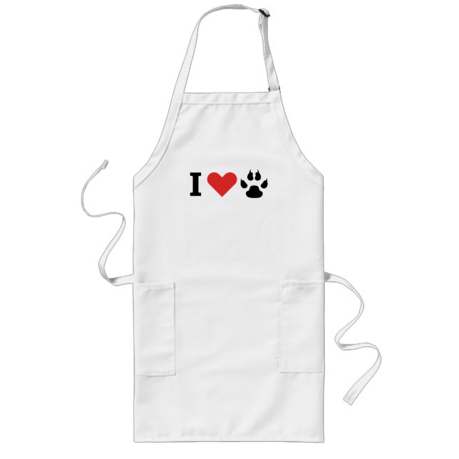 I love my awesome cat dog long apron (Front)