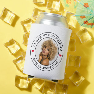 I Love My Awesome Girlfriend Photo Text Heart Can Cooler