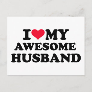 I love my awesome husband postcard