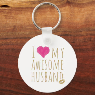 I love My Awesome Husband Wedding Anniversary Key Ring