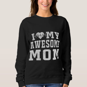 I Love My Awesome Mum Heartbeat Valentines Day I L Sweatshirt