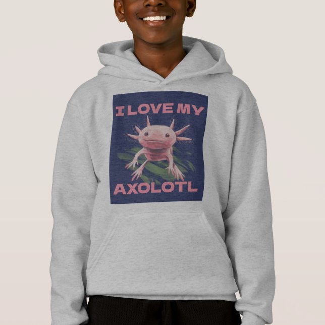 I LOVE MY AXOLOTL CUTE FUNNY KIDS T-SHIRTS (Front)