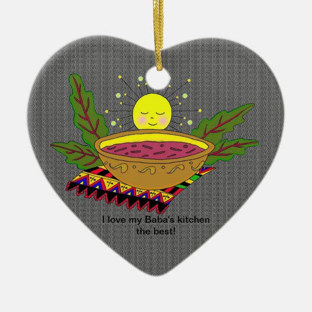 I Love My Baba's Kitchen Ceramic Tree Decoration (Front)