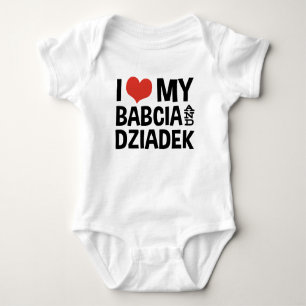 I Love My Babcia & Dziadek Baby Bodysuit