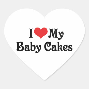 I Love My Baby Cakes Heart Sticker