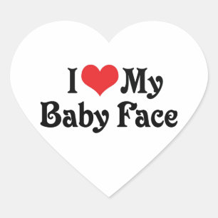 I Love My Baby Face Heart Sticker
