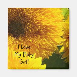 I Love My Baby Girl! magnets Yellow Sunflowers