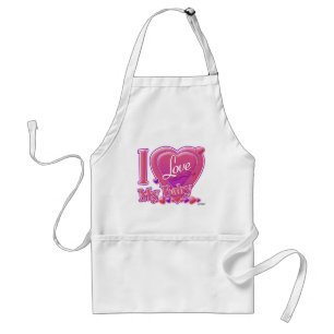 I Love My Baby pink/purple - hearts Standard Apron