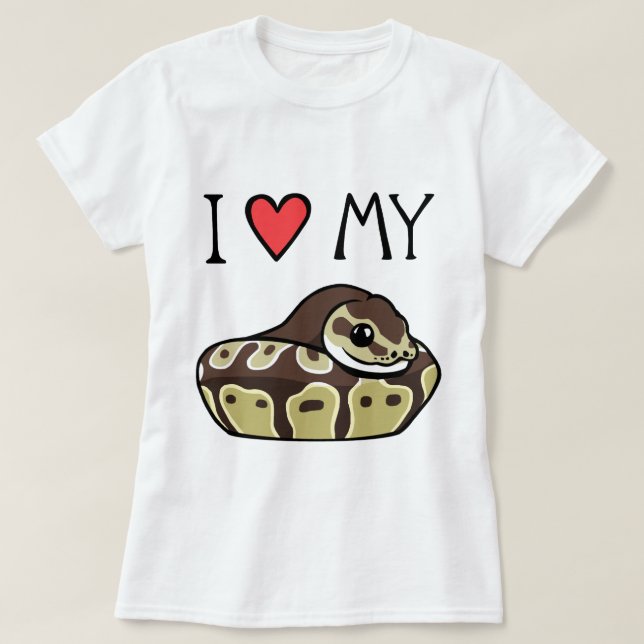 I Love My Ball Python Cute Funny Women's T-Shirt (Design Front)