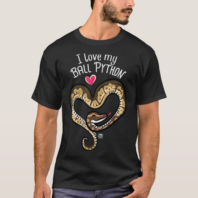 I Love My Ball Python Snake T-Shirt (Front)